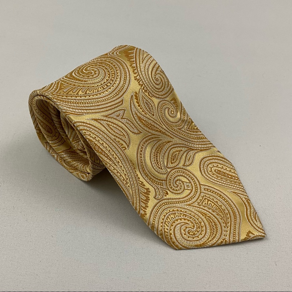 Jos. A. Bank Signature Collection Gold Paisley Silk Tie